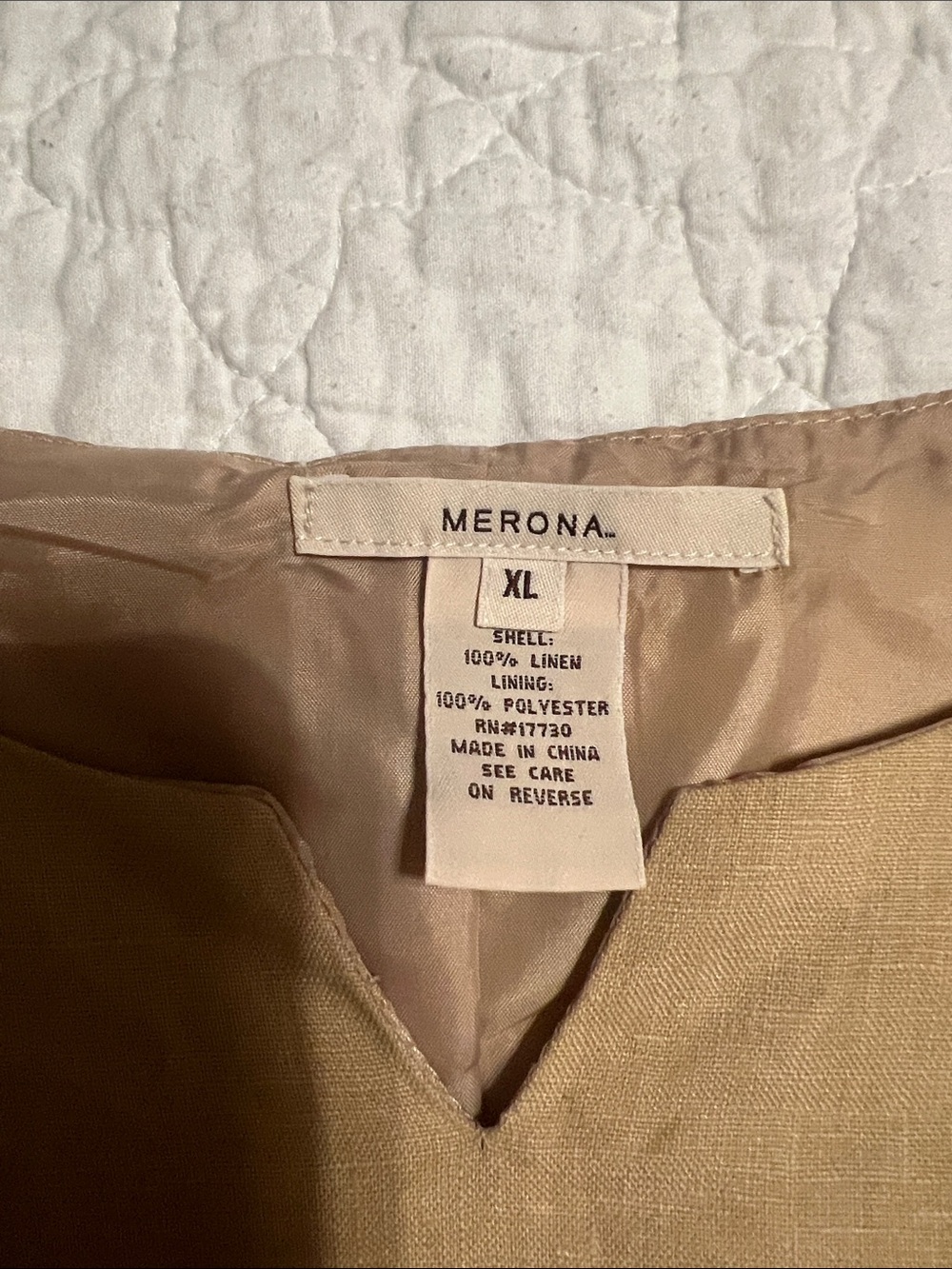Merona Linen Shell khaki XL - Picture 2 of 4